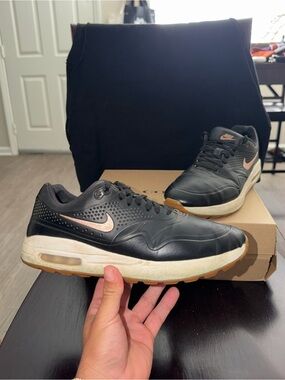 Nike Air Max 1 G Golf Black Metallic Bronze Brown Gum AQ0865-002 Women’s 10